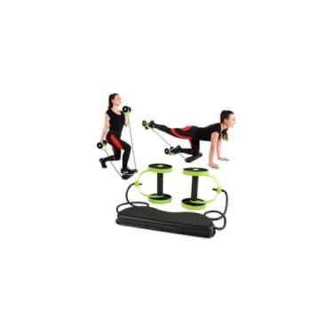 Imagem de Aparelho de Exercícios para Emagrecer e Malhar em Casa, 44 Exercícios, 6 Níveis de Resistência, Verde com Preto, 41x5x5cm