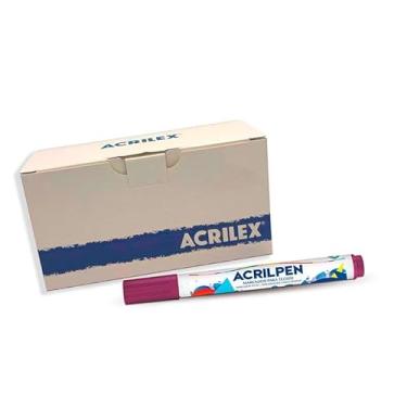 Imagem de Caneta para tecido Acrilpen Vinho 565 com 6 unid - Acrilex