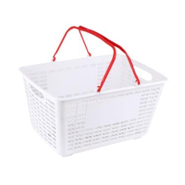 Imagem de Ｂｅｓｇａ Cesta de Compras Organizadora de Supermercado Multiuso com Alça para Legumes, Cosméticos, Armário, Depósito e Ateliê, Vermelho