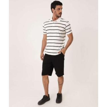 Imagem de Bermuda Masculina Sarja Chino Bolsos MR-25117, 38, Preto