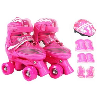 Imagem de Patins Infantil Roller 4 Rodas + Capacete Proteção Ajustável - ATITUDE