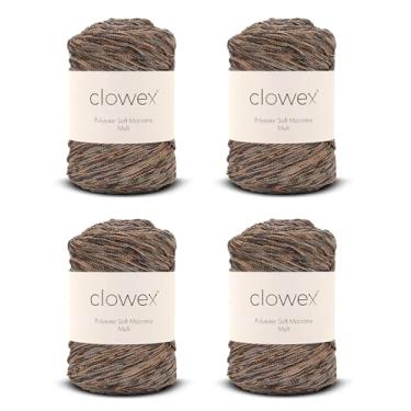 Imagem de Clowex Cordão de macramê macio de poliéster 2,5-3 mm, 4 novelos x 190 jardas x 1/9 inc corda de poliéster turco, fio de macramê trançado para artesanato DIY, gancho de plantas, pendurar na parede