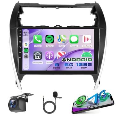 Imagem de Rádio estéreo automotivo 8 núcleos 6G + 128G Android 15 para Toyota Camry 2012 2013 2014, Rimoody Wireless Carplay Andorid Auto GPS 5G-WiFi 10,1'' Touchscreen DSP Bluetooth 5.0 FM/RDS SWC Câmera de