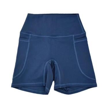 Imagem de Shorts Esportivos Femininos De Cintura Alta Com Bolsos, Leggings Para 