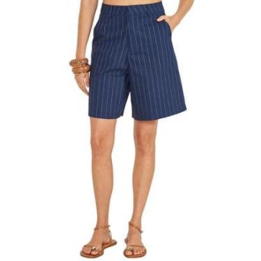Imagem de Bermuda Colcci Joana Com Riscas De Giz Marinho Feminina-Feminino