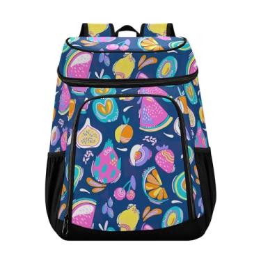 Imagem de Mochila masculina divertida com estampa de trópicos coloridos, isolada à prova de vazamento, 36 latas, lancheira, para almoço, piquenique, viagem, acampamento, caminhada