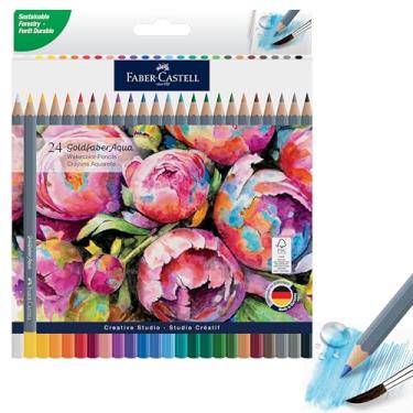 Imagem de Faber-Castell Lápis de aquarela Goldfaber Aqua: 24 unidades, lápis de cor solúveis em água para desenho e pintura, lápis de colorir e materiais de arte para adultos e amadores