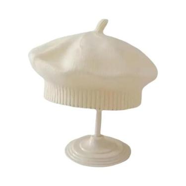 Imagem de Chapéu De Lã Tricotado Para Meninas, Cor Sólida, Estilo Outono Inverno