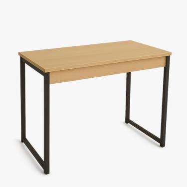 Imagem de Mesa Escrivaninha Industrial para Computador e Notebook 90x45cm – Mesa para Escritório e Home Office com Estrutura em Aço(Preto/Nature)