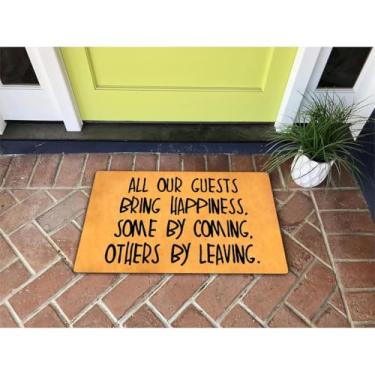Imagem de Capacho engraçado de boas-vindas, decoração de casa, tapetes para entrada interior antiderrapante borracha traseira 76 x 45 cm tapetes de varanda frontal para aquecimento da casa (todos os nossos