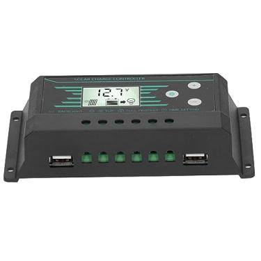 Imagem de Aramox Controlador de Carga Solar Regulador de Painel Solar Display LCD PWM Dual USB 30A 12V 24V Proteção de Adaptação Automática para Curto-circuito (z30)