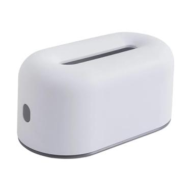 Imagem de Generic Porta-lenços de papel antiderrapante, elegante e organizador de guardanapos para banheiro, escritório, lavabo e restaurante, Branco