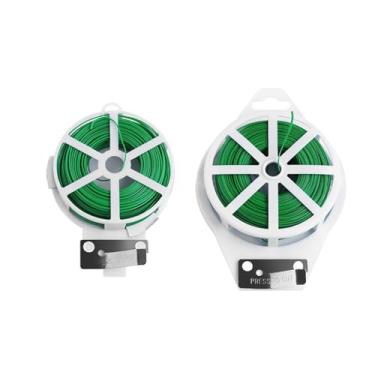 Imagem de Amarra plantas verdes com cortador, fio de jardim resistente para suporte de plantas - Fio flexível e à prova de ferrugem para tomates, videiras, arbustos - Interior e (Tamanho: 164,04 pés/50 m e