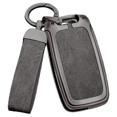 Imagem de Liga de zinco capa de chave de carro compatível com Skoda Fabia MK 1 2 3 capa de chave fob protetor de controle remoto acessórios para chaveiro automático(A-gun gray)