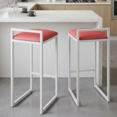 Imagem de kit 2 Banquetas Para Cozinha Americana Madri Cor:Amarelo - Loja Béle, 