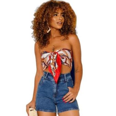 Imagem de SHORTS JEANS MOM FEMININO CINTURA ALTA DETALHE DE FIVELA-Feminino