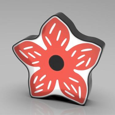 Imagem de Allenjoy Lâmpada de mesa com flores vermelhas estranhas de desenho animado – placa de LED para montagem na parede, decoração de sala de escritório em casa, presentes para adolescentes, meninos