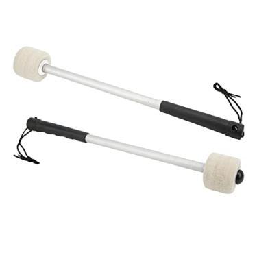 Imagem de RiToEasysports Marretas de Tambor, 2 Peças, Baquetas de Tambor, Varas de Percussão, Bastões de Baixo Com Cabeça de Martelo de Feltro de lã, Alça de Metal para Tambores de Marcha Baixos