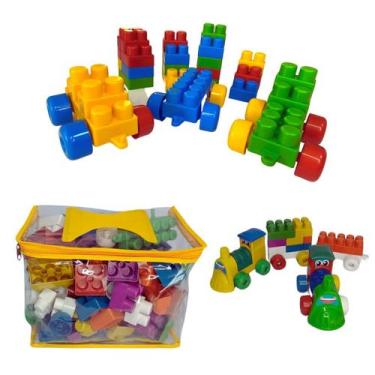 Imagem de Pick Up Monster + Blocos de Montar Com Trenzinho 112 peças - Casa Brin