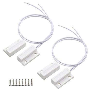Imagem de Hxchen MC-38 Sensor de contato de janela de porta alarme interruptor magnético palheta com parafusos branco - (2 conjuntos)