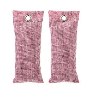 Imagem de 2 Pacotes de Saco Carvão Ativado Bambu 75g Absorvente Odores Purificador Ar TVOC Refrescante para Casa Carro Guarda-Roupa Armário