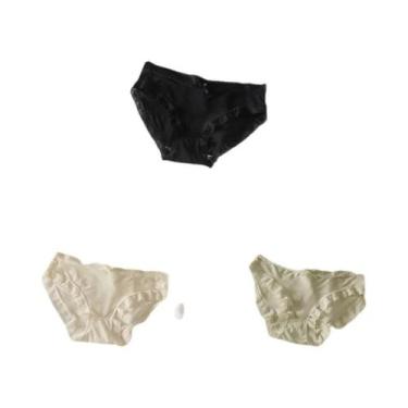 Imagem de Calcinhas De Renda De Cintura Baixa Para Mulheres 3 Peças Sexy Sem Cos