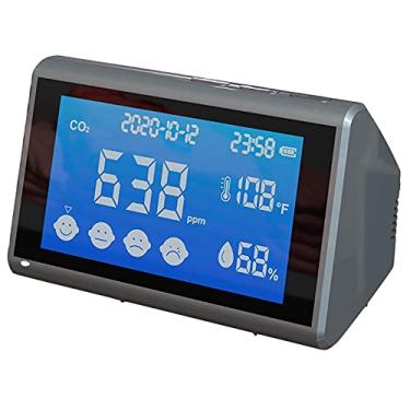 Imagem de Medidor de CO2 Monitor de qualidade do ar, alarme de dióxido de carbono interno, detector de temperatura e umidade, nível PPM de dióxido de carbono CO2, para carro de escritório doméstico