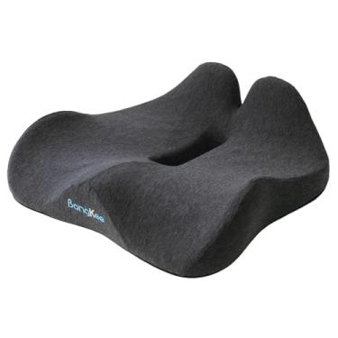 Imagem de Almofada de assento de espuma viscoelástica de 45 x 40 cm para cadeira de escritório e carro, almofadas confortáveis para alívio de nádegas para casa, trabalho e viagens, almofada de assento preta com