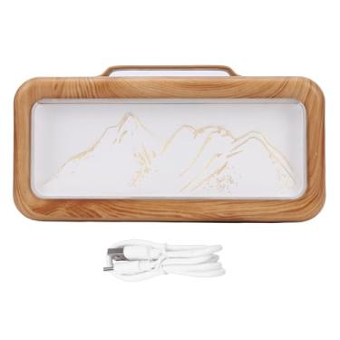 Imagem de TOPINCN Umidificador de Ar Difusor de óleo Essencial, Difusor de Aromaterapia de Spray Duplo USB de 600 Ml Com Luz LED, Umidificador de Névoa Fria de Mesa Pessoal para Quarto de Casa (Grão de