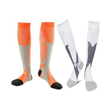 Imagem de Meias De Compressão Masculinas (2, 3 Ou 4 Pares) Para Corrida E Varize
