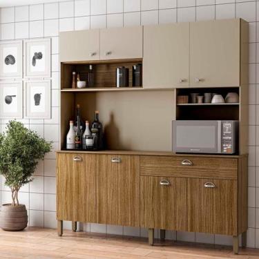 Imagem de Armário De Cozinha Completo espaço para micrrondas 8 Portas Omega Core