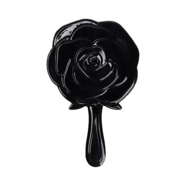 Imagem de Espelho De Maquiagem Compacto Retro Rose 3D Estéreo Portátil Para Pres