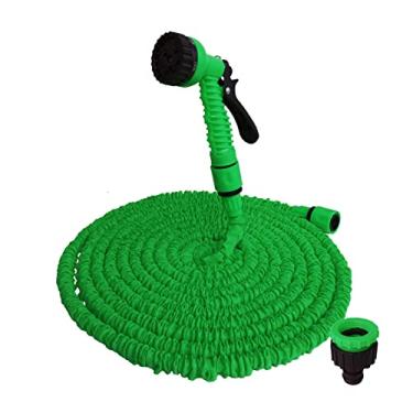 Imagem de Mangueira de jardim expansível 3 vezes à prova vazamento água flexível alta pressão com bico 7 funções para lavagem carro e rega
