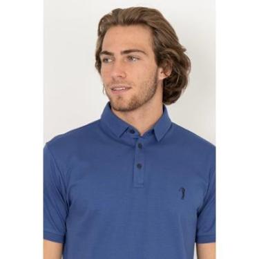 Imagem de Camisa Polo Aleatory Lisa Algodão Pima Cobalto-Masculino