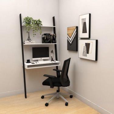 Imagem de Escrivaninha Estante De Computador Escada - Deltre, Branco