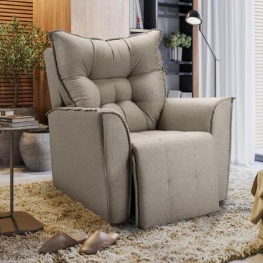 Imagem de Poltrona Reclinavel Do Papai King Tecido Linho Carvalho - Star Confort