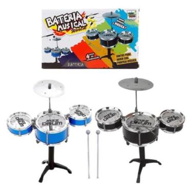 Imagem de Bateria Musical Infantil Média Brinquedo Educativo Sortido com Sons e 