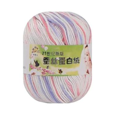 Imagem de Fio De Seda 50g Para Tricô Manual, Crochê, DIY, Meias, Suéter, Coberto