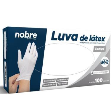 Imagem de Luva Látex Branca Nobre M/8 Com Pó 100 Unidades