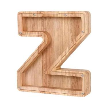 Imagem de Cofrinho De Madeira Com Alfabeto Inglês, 26 Letras, Caixa De Economia 