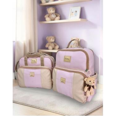 Imagem de Kit Bolsas Média e Mochila Maternidade Bebê Enxoval + Trocador Miellu 
