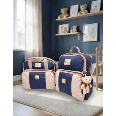 Imagem de Kit Bolsas Média e Mochila Maternidade Bebê Enxoval + Trocador Miellu 