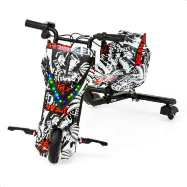 Imagem de Patinete Elétrico Triciclo Infantil Drift 350w 36v - Azul Car, Branco,