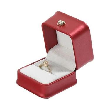 Imagem de Caixa De Joias Em Couro PU Para Anel, Pingente, Pulseira, Pérola E Emb