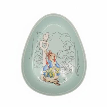 Imagem de Petisqueira porcelana coelho azul páscoa 17 cm tok da casa