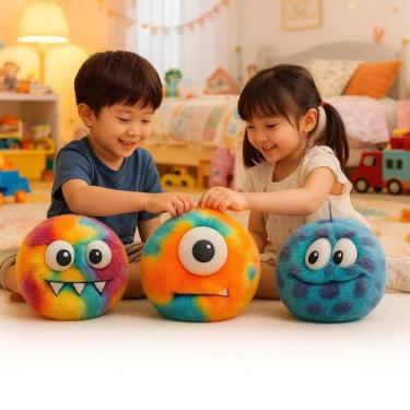 Imagem de Pelúcia Bola Inflável Colorida Antiestresse Apertar Esticar Brinquedo 