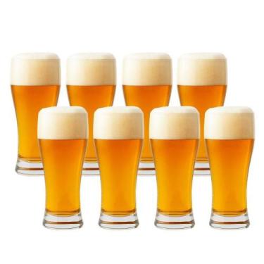 Imagem de Jogo 8 Copo De Cerveja Chopp De Vidro Tulipa Bar Restaurante 315ml Em 