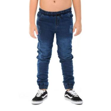 Imagem de Calça Jogger Jeans Roupa Infantil Juvenil Menino Tendência - JWS, 10, 
