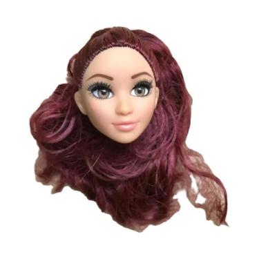 Imagem de Cabeça De Boneca 1/6 Bege Marrom Branco Com Óculos E Cílios Compatível