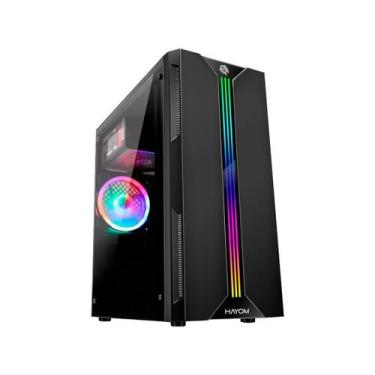 Imagem de Gabinete Gamer Hayom GB1704 RGB ATX Preto, Preto